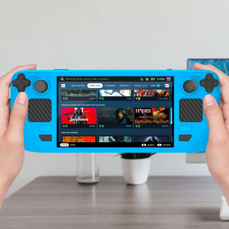 JYS JYS-SD011 For Steam Deck 7pcs/set Host Silicone Case With Joystick Cap+Touch Board Sticker Se...