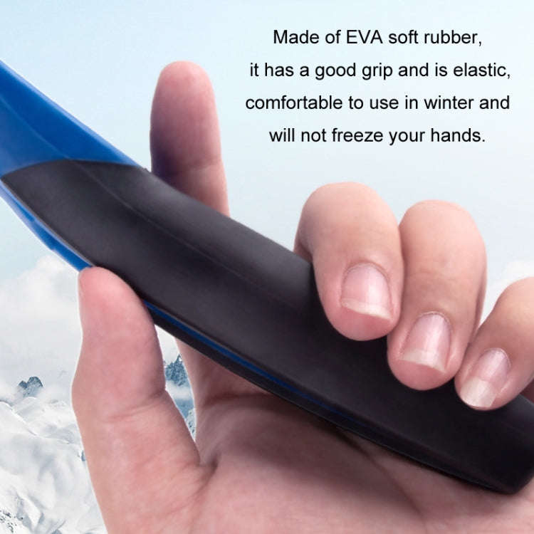 Mini Car Snow Shovel Multifunctional Silicone Anti-Slip Handle De-Icing Tool(Blue)