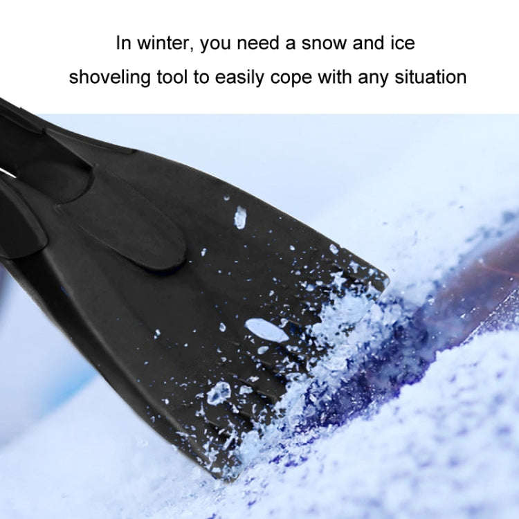 Mini Car Snow Shovel Multifunctional Silicone Anti-Slip Handle De-Icing Tool(Blue)