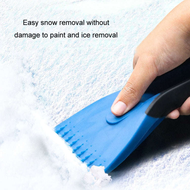 Mini Car Snow Shovel Multifunctional Silicone Anti-Slip Handle De-Icing Tool(Blue)