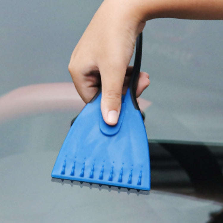 Mini Car Snow Shovel Multifunctional Silicone Anti-Slip Handle De-Icing Tool(Blue)