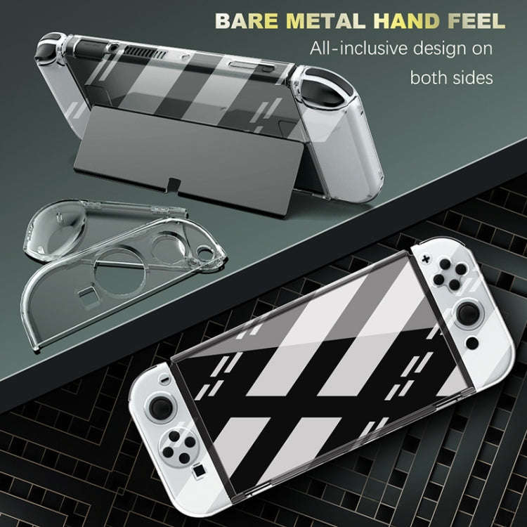 HAIFVA HF-207 For Switch OLED Split Crystal Shell TPU+PC Transparent Protective Case