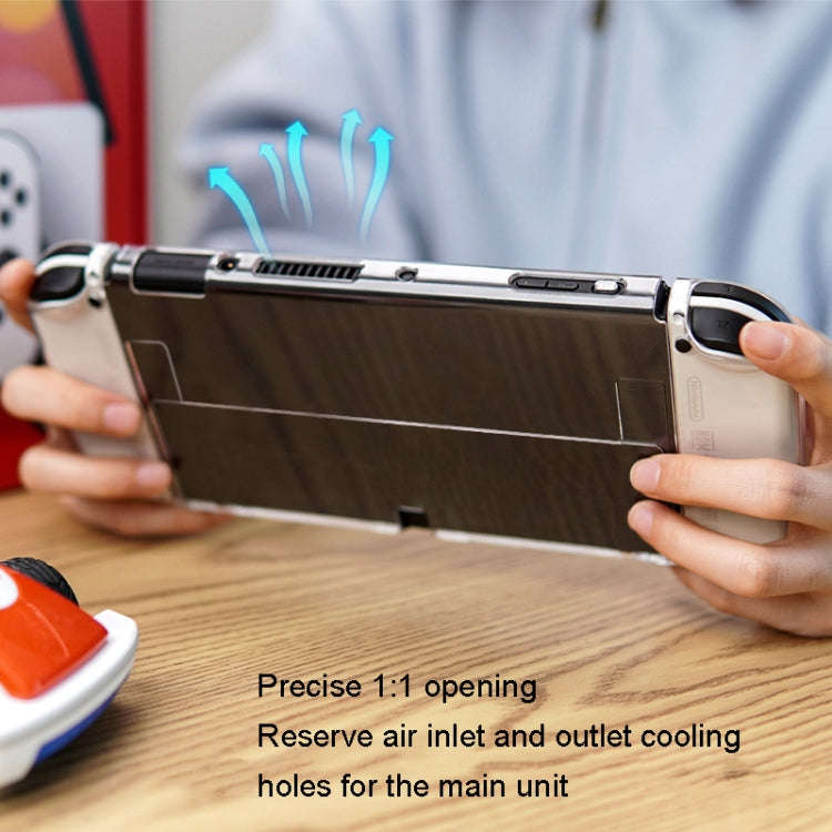 HAIFVA HF-207 For Switch OLED Split Crystal Shell TPU+PC Transparent Protective Case