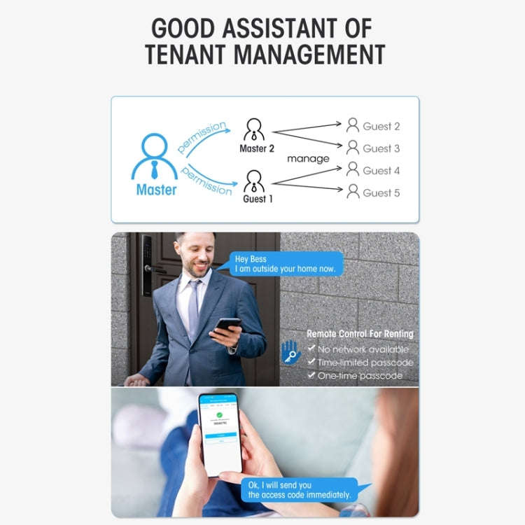 Wifi Fingerprint Lock Home Security Door Password Lock Supports APP Remote Unlocking(Space Gray)