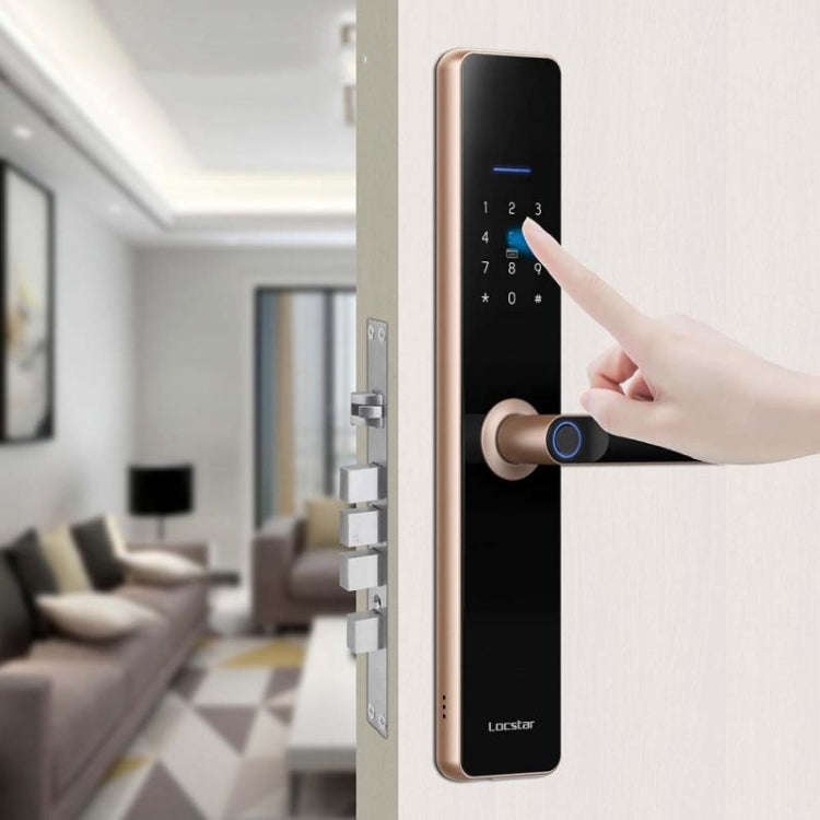 Wifi Fingerprint Lock Home Security Door Password Lock Supports APP Remote Unlocking(Rose Gold)
