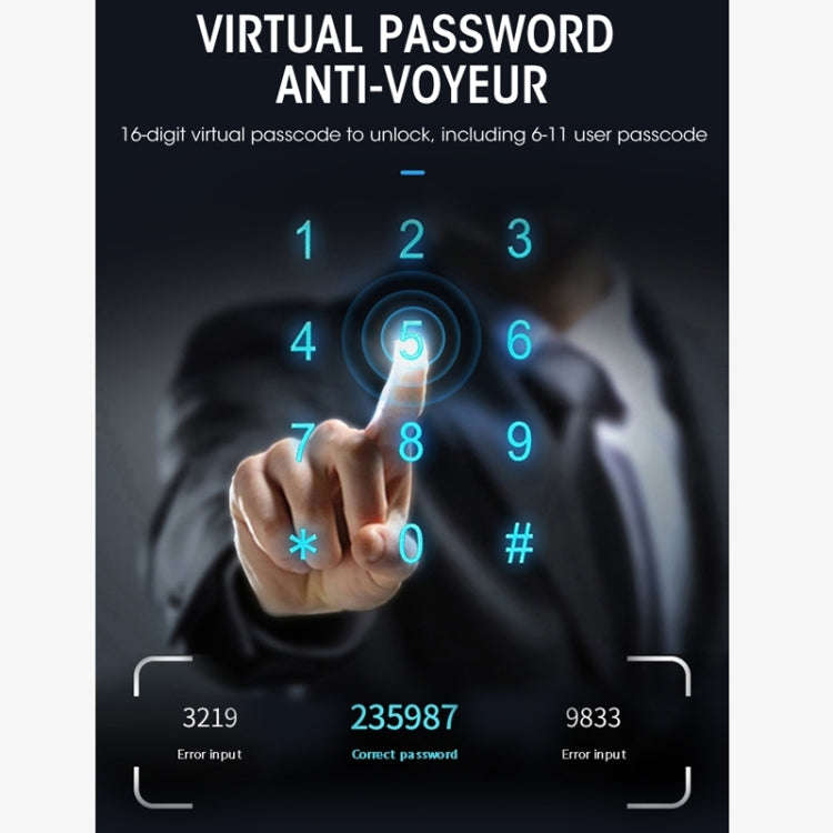 Wifi Fingerprint Lock Home Security Door Password Lock Supports APP Remote Unlocking(Rose Gold)