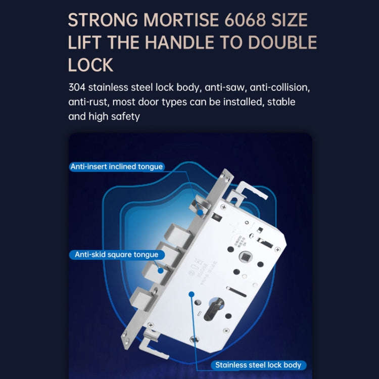 Wifi Fingerprint Lock Home Security Door Password Lock Supports APP Remote Unlocking(Rose Gold)