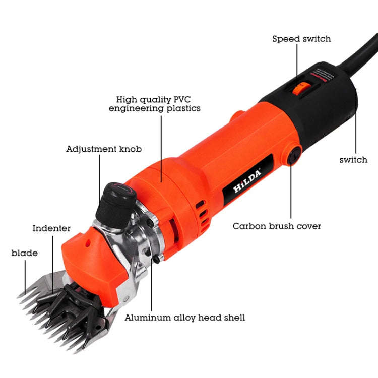 HILDA Motorized Wool Scissors Power Shear Tool Kit, Plug: EU Plug Red