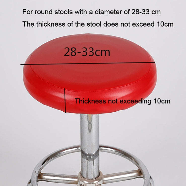 For Diameter 28-35cm Simple PU Leather Stretch Round Stool Cover Waterproof Lift Chair Cover(Red)