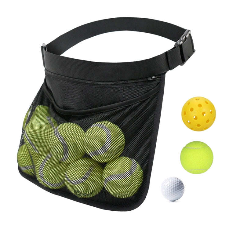 Portable Ball Waist Pack Tennis Ball Storage Bag(Black)
