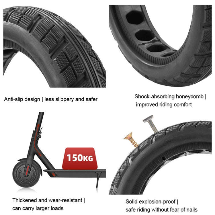 For Xiaomi M365 Series Scooter 8.5 x 2.0 Inch Honeycomb Solid Tire Inflatable Rubber Explosion-pr...