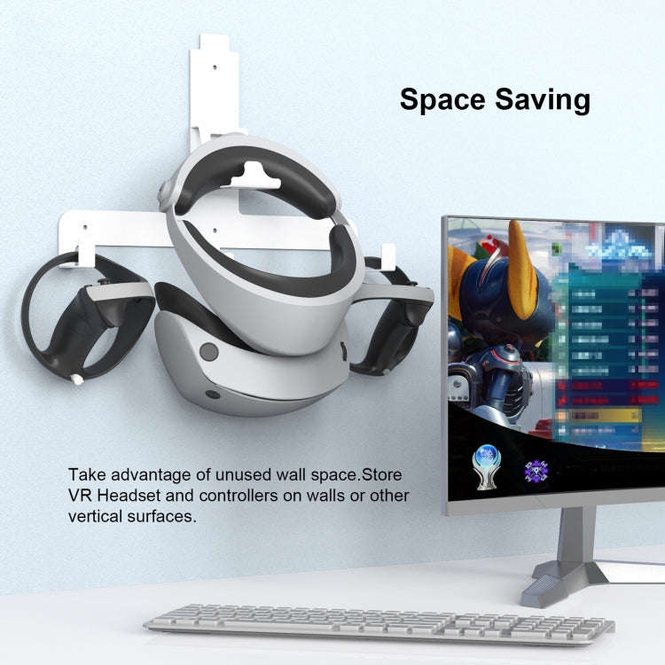 JYS JYS-P5158 For PS5 VR2 Wall Storage Bracket Helmet/Headset/Handle/Remote Control Wall Storage ...
