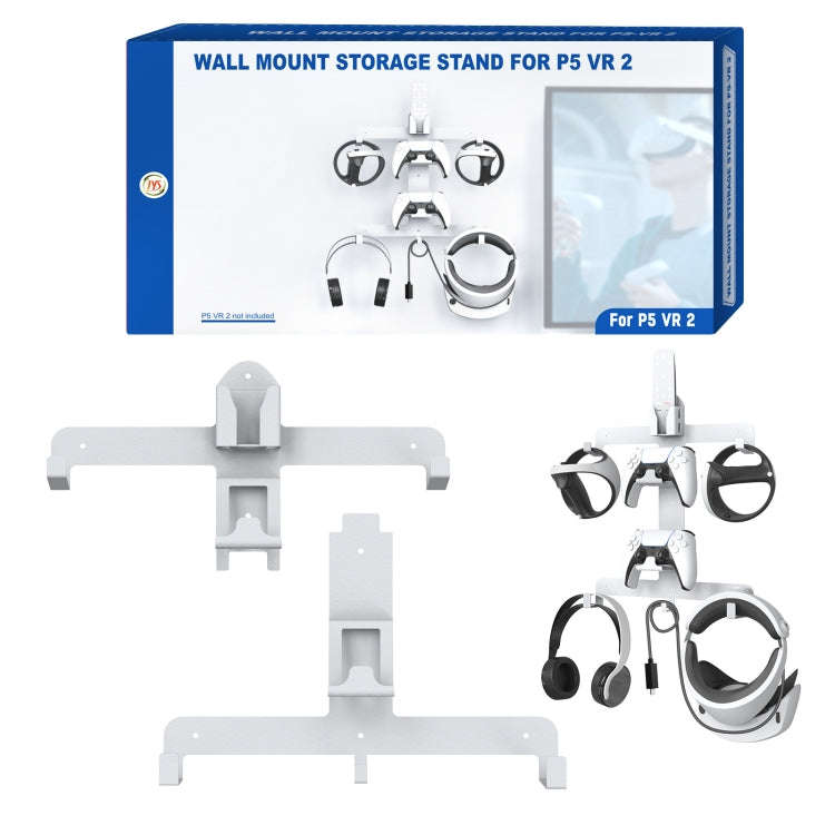 JYS JYS-P5158 For PS5 VR2 Wall Storage Bracket Helmet/Headset/Handle/Remote Control Wall Storage ...