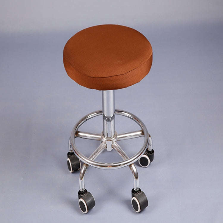 For Diameter 28-35cm Stretch Round Stool Sleeve Swivel Round Chair Covers(Coffee Color)