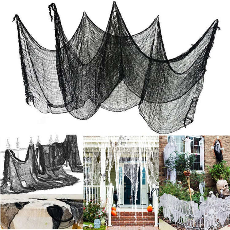 76 x 183cm Halloween Gauze Roving Polyester Cotton Haunted House DIY Decorative Gauze(Beige Blood...