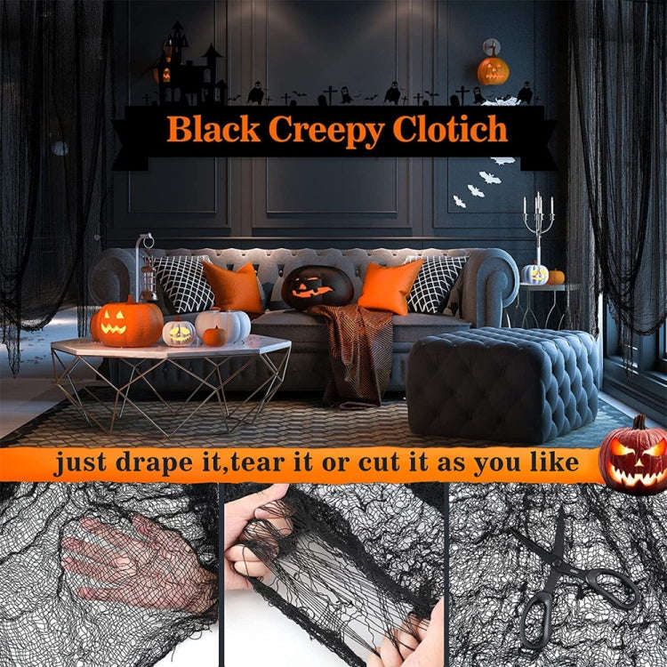76 x 183cm Halloween Gauze Roving Polyester Cotton Haunted House DIY Decorative Gauze(Beige Blood...