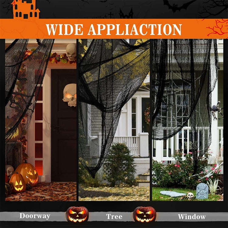 76 x 183cm Halloween Gauze Roving Polyester Cotton Haunted House DIY Decorative Gauze(Beige Blood...