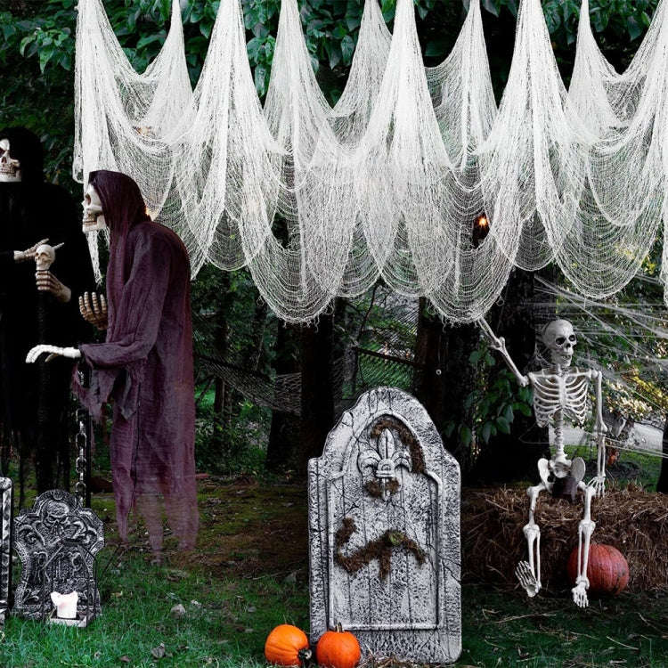 76 x 183cm Halloween Gauze Roving Polyester Cotton Haunted House DIY Decorative Gauze(Black)