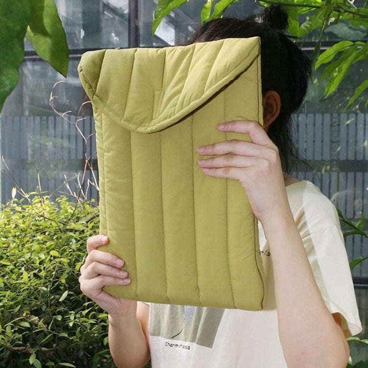 12.9-13.3 inch Flat Cotton Embroidery Inner Bag Lightweight Space Cotton Protective Case(Yellow G...
