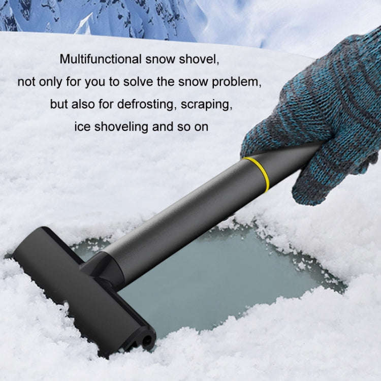 Vehicle-Mounted Snow Shovel Multifunctional Alloy Glass Deicer Shovel(Gray)