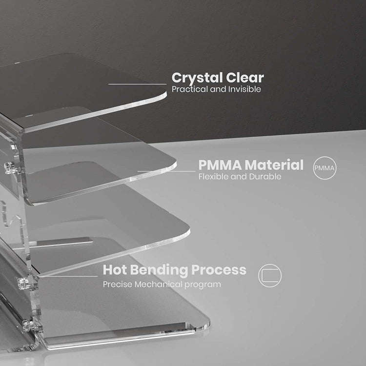 Transparent 3-Layer Acrylic Keyboard Stand Increased Tilt Computer Keyboard Tray(Transparent)