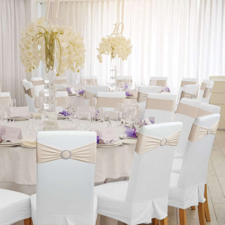 Tie-Free Elastic Chair Back Flower Bow Chair Cover Seat Decoration Ties Hotel Wedding Supplies(Sa...