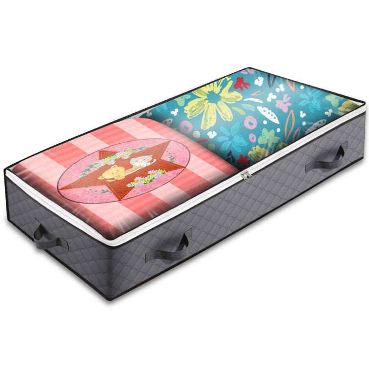 Non-Woven Fabric Foldable Underbed Storage Bag For Clothes Blankets And Shoes 100x50x15cm(4 Handl...