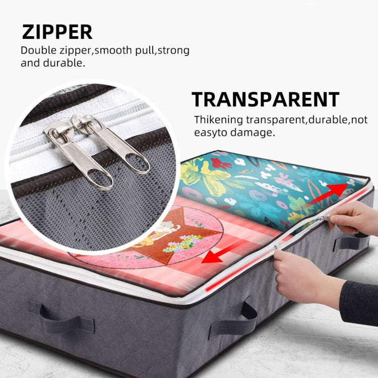 Non-Woven Fabric Foldable Underbed Storage Bag For Clothes Blankets And Shoes 100x50x15cm(4 Handl...
