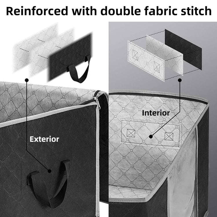 Non-Woven Fabric Foldable Underbed Storage Bag For Clothes Blankets And Shoes 100x50x15cm(4 Handl...