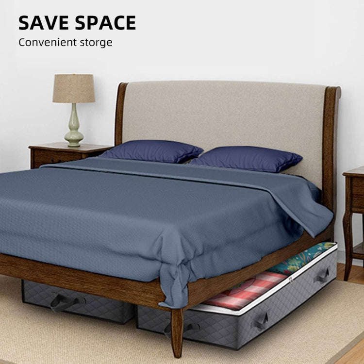 Non-Woven Fabric Foldable Underbed Storage Bag For Clothes Blankets And Shoes 100x50x15cm(4 Handl...