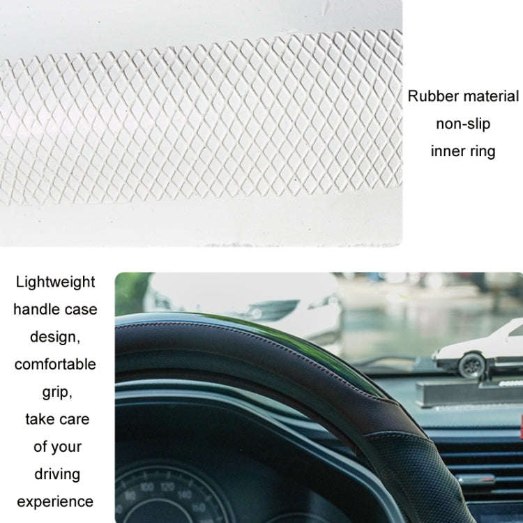 38cm Microfiber Leather Sports Colorful Car Steering Wheel Cover, Color: Green(O Type)