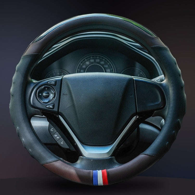 38cm Microfiber Leather Sports Colorful Car Steering Wheel Cover, Color: Green(O Type)