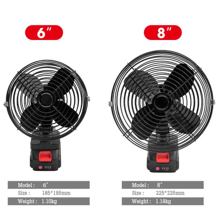 HILDA Portable Powerful Fan Outdoor Hair Dryer, With EU Plug Adaptor, Style: 6 inch With 2 Batter...