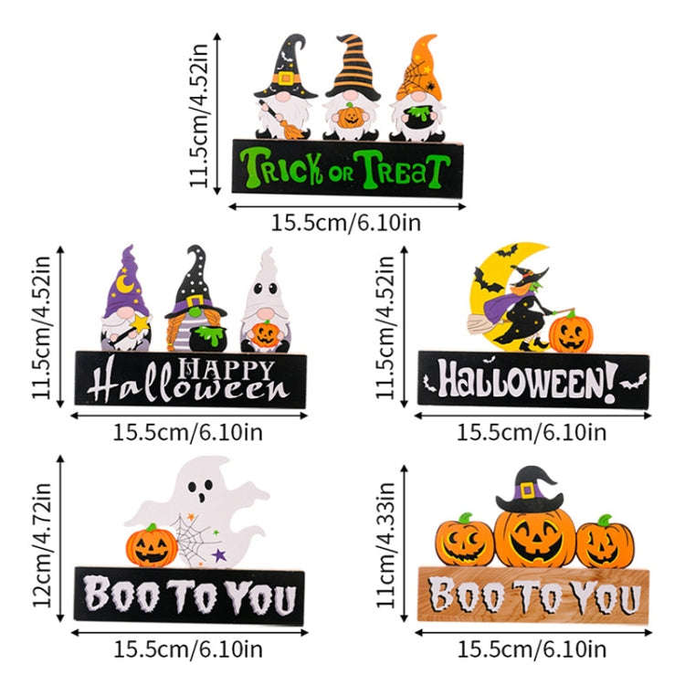 Wooden Letter Table Decoration Halloween Scene Decoration Props, Style: B Model