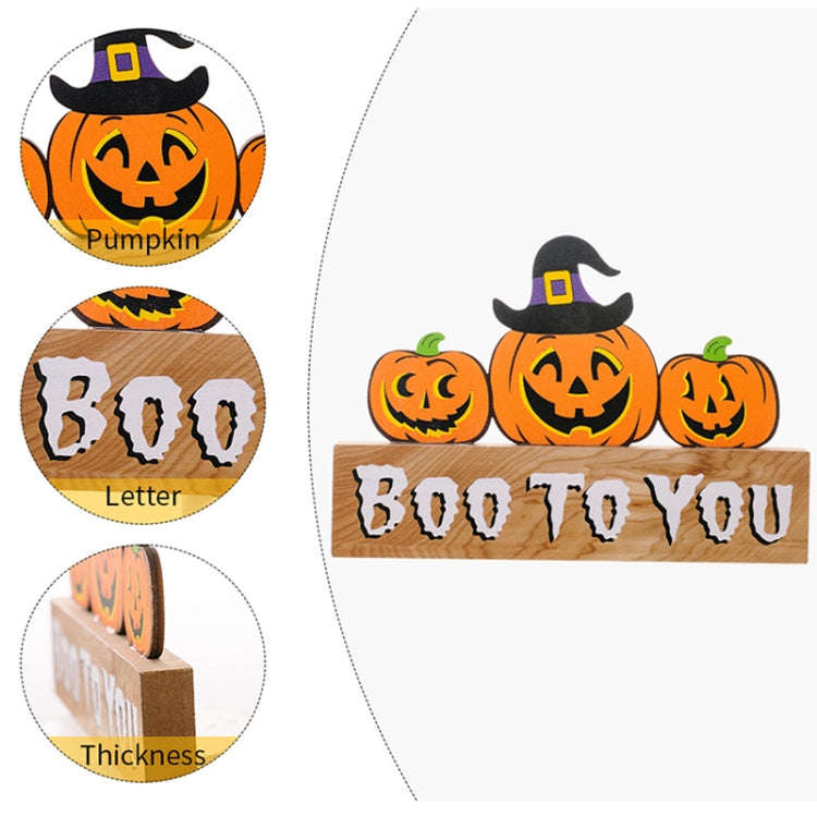 Wooden Letter Table Decoration Halloween Scene Decoration Props, Style: B Model