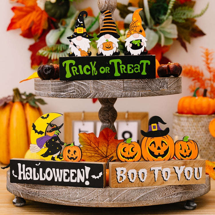 Wooden Letter Table Decoration Halloween Scene Decoration Props, Style: B Model