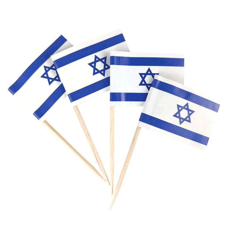 100pcs/pack 65mm National Flag Toothpick  Cupcake Toppers Cocktail Sticks, Style:  Israeli