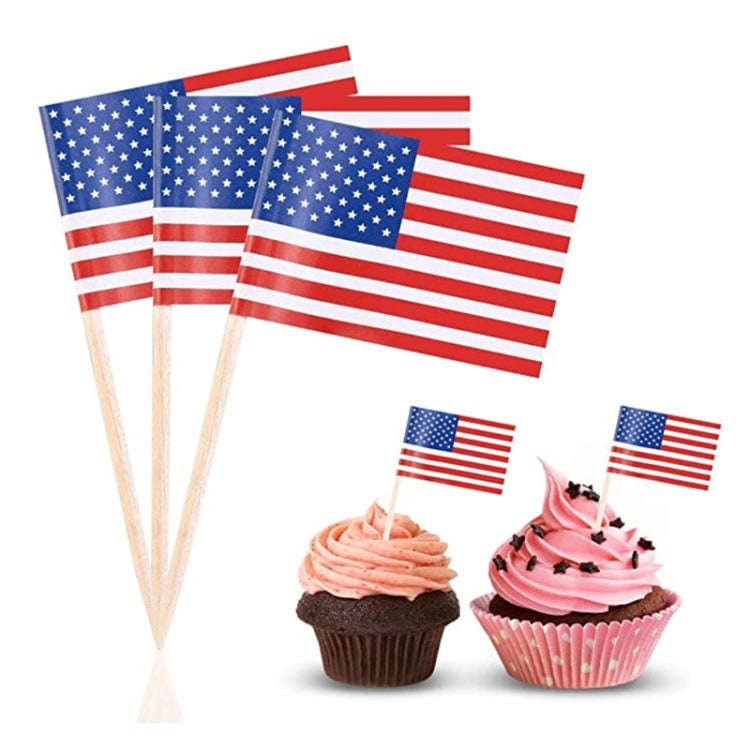 100pcs/pack 65mm National Flag Toothpick  Cupcake Toppers Cocktail Sticks, Style: Spanish