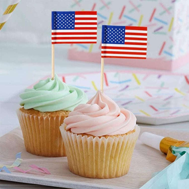 100pcs/pack 65mm National Flag Toothpick  Cupcake Toppers Cocktail Sticks, Style: Spanish