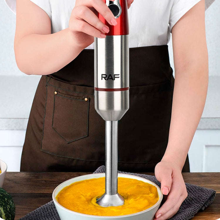 RAF 600W 2-blade Juicer Cooking Stick Stirring Rod  Blender Mixer,EU Plug(Red)