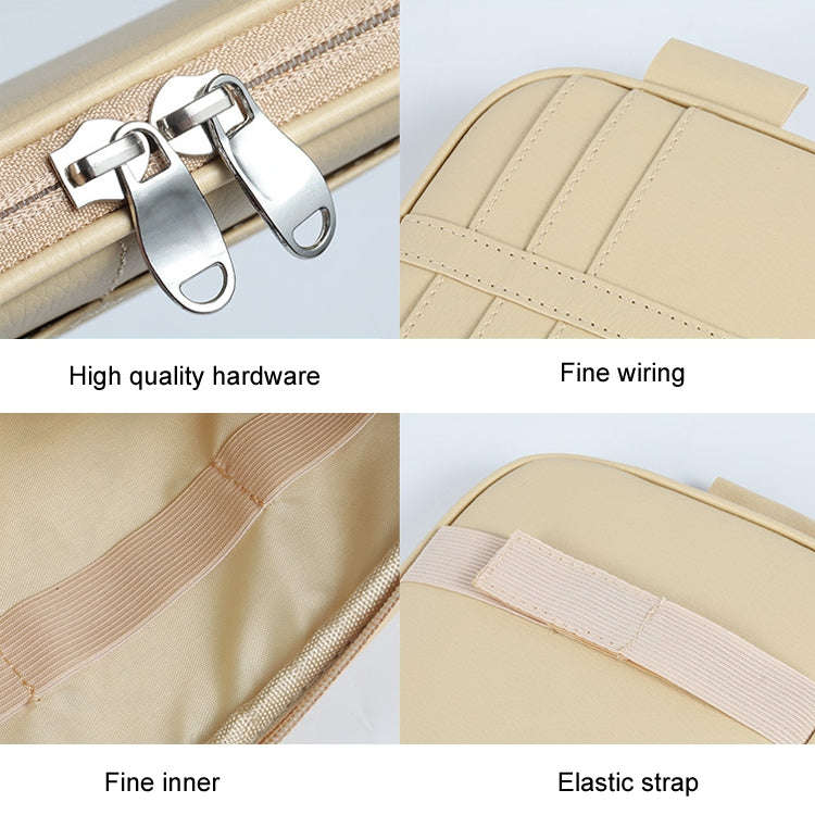 Car Driver License Storage Bag Sun Visor Sunglasses Card Holder, Color: Beige