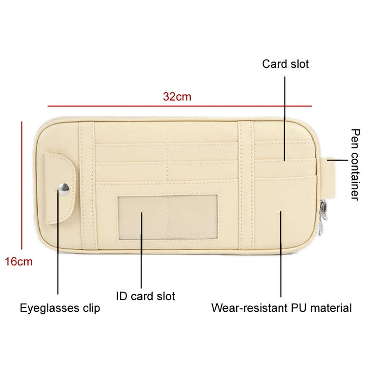 Car Driver License Storage Bag Sun Visor Sunglasses Card Holder, Color: Gray