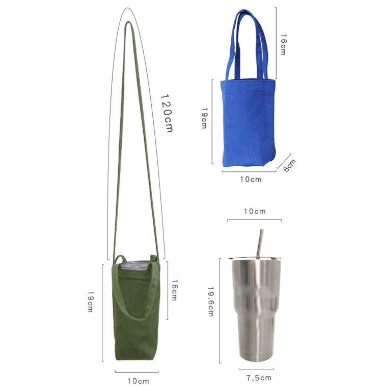Portable Water Cup Coffee Bag Outdoor Thermal Insulation Solid-Color Canvas Cup Cover, Specificat...