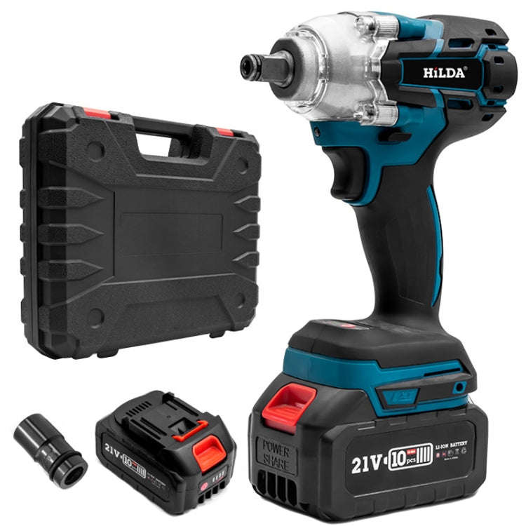 HILDA Motorized Wrenches Lithium Repair Parts With 22mm Socket, EU Plug, Model: Blue With 2 Batte...