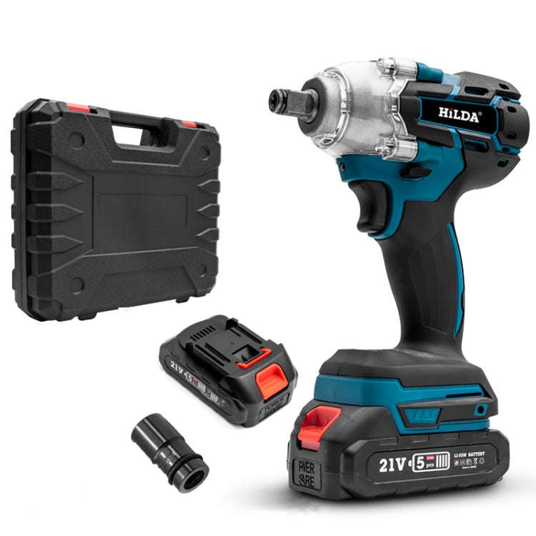 HILDA Motorized Wrenches Lithium Repair Parts With 22mm Socket, US Plug, Model: Blue With 2 Batte...