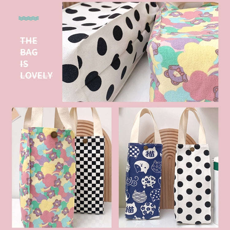 Canvas Thermos Cup Protective Cover Universal Water Bottle Tote Bag Water, Specification: White