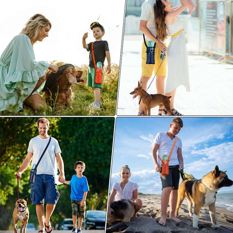 Mesh Fabric Diagonal Outdoor Water Bottle Bag Universal Children Thermos Cup Cover(Navy Green)