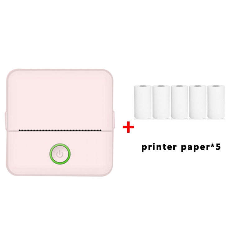 X6 200DPI Student Homework Printer Bluetooth Inkless Pocket Printer Pink Printing Paper x5