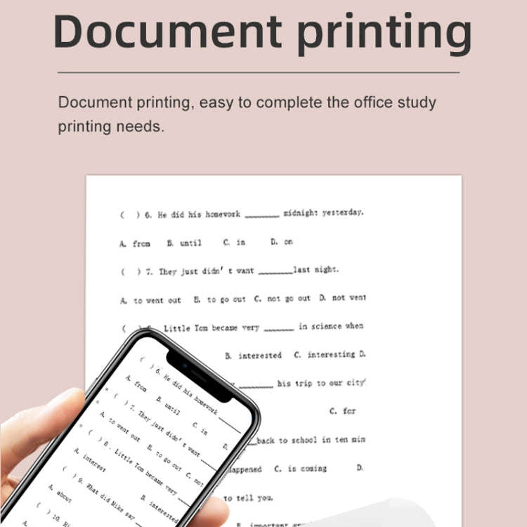 X6 200DPI Student Homework Printer Bluetooth Inkless Pocket Printer Pink Printing Paper x5