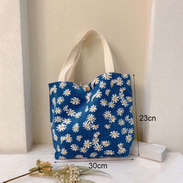Retro Floral Bag Casual Tote Large Capacity Corduroy Handbag, Style: Cherry